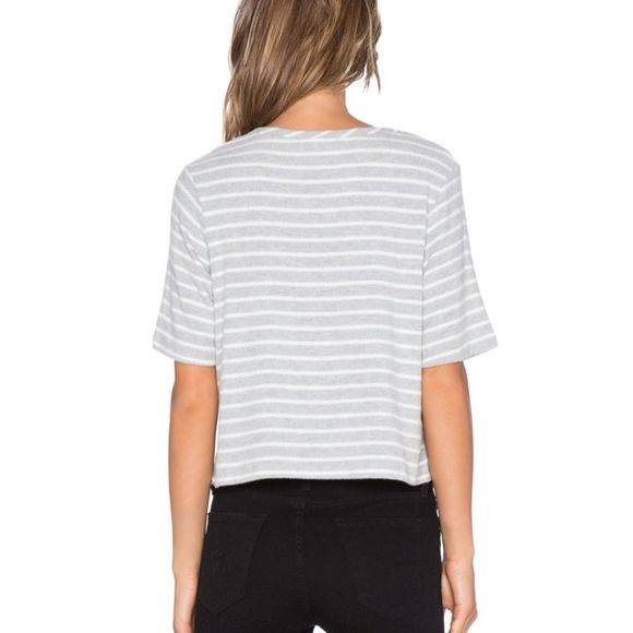 New Hye Park and Lune “olive” Striped Crop Top Tee Small - Picture 4 of 9